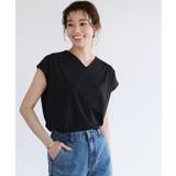 ブラック | 接触冷感フレンチスリーブカットソー Tシャツ カットソー | Pierrot