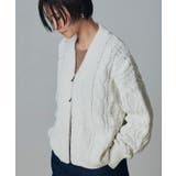 アイボリー | [RASW]ウール混ケーブルジップカーディガン カーディガン ジップ | Pierrot