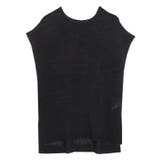 ブラック | テープヤーンフレンチスリーブニット ニット フレンチスリーブ | Pierrot