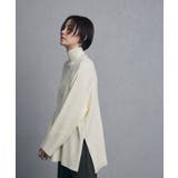 オフホワイト | [RASW]ハイネックオーバーリブニット RASW リブニット | Pierrot