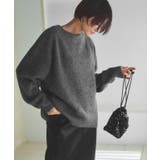 杢チャコール | アルパカ混ラウンドヘムニット RASW ニット | Pierrot