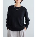 ブラック | [RASW] カシミヤ100％クルーネックニット RASW | Pierrot