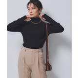 ブラック | [RASW]綿シルクタートルネックニット ニット タートルネック | Pierrot