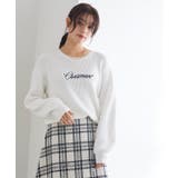 オフホワイト | 刺繍ロゴニット ニット 刺繍 | Pierrot