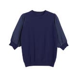 ネイビー | ドッキングスリーブニット ニット オフィスカジュアル | Pierrot