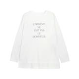 オフホワイト×チャコール | ロゴロングスリーブTシャツ Tシャツ カットソー | Pierrot