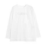 A/オフホワイト×グレー | ロゴロングスリーブTシャツ Tシャツ カットソー | Pierrot