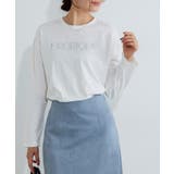 B/オフホワイト×シルバー | ロゴロングスリーブTシャツ Tシャツ カットソー | Pierrot