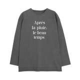/B/チャコール×オフホワイト | ロゴロングスリーブTシャツ Tシャツ カットソー | Pierrot