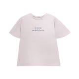 ライトグレー×ブルー | フレアスリーブロゴTシャツ Tシャツ ロゴ | Pierrot