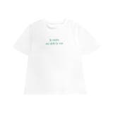 オフホワイト×グリーン | フレアスリーブロゴTシャツ Tシャツ ロゴ | Pierrot