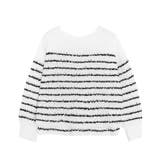 オフホワイト×ブラック | リボンヤーンボートネックニット ニット ボートネック | Pierrot