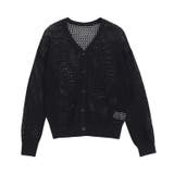 ブラック | 透かし編みカーディガン カーディガン ニット | Pierrot