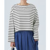 綿100%ボーダークロップドロンT ロンT クロップド丈 | Pierrot | 詳細画像6 