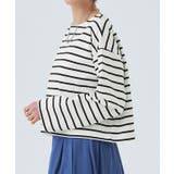 綿100%ボーダークロップドロンT ロンT クロップド丈 | Pierrot | 詳細画像7 