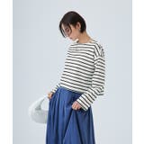 綿100%ボーダークロップドロンT ロンT クロップド丈 | Pierrot | 詳細画像22 