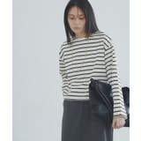 綿100%ボーダークロップドロンT ロンT クロップド丈 | Pierrot | 詳細画像13 