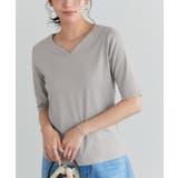 ライトグレー | 選べるネック5分袖テレコリブカットソー カットソー リブ | Pierrot