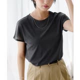 チャコール | シアーフレンチスリーブカットソー Tシャツ フレンチスリーブ | Pierrot