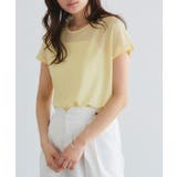 イエロー | シアーフレンチスリーブカットソー Tシャツ フレンチスリーブ | Pierrot