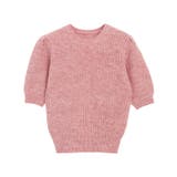 杢ピンクレッド | ウール混パフスリーブニット ニット ウール混 | Pierrot