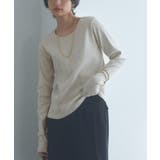 オートミール | 機能付きテレコUネックカットソー カットソー テレコ | Pierrot