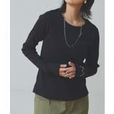 ブラック | 機能付きテレコUネックカットソー カットソー テレコ | Pierrot