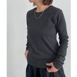 チャコール | 機能付きテレコUネックカットソー カットソー テレコ | Pierrot