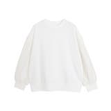 オフホワイト×オフホワイト | チュールスリーブスウェット スウェット チュール袖 | Pierrot