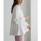 オフホワイト | パフフレアコットンロングスリーブTシャツ Tシャツ 綿100% | Pierrot