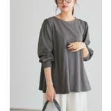 チャコール | パフフレアコットンロングスリーブTシャツ Tシャツ 綿100% | Pierrot