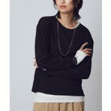 ブラック×オフホワイト | [RASW]シアーコーマコットン2setカットソー カットソー コーマコットン | Pierrot