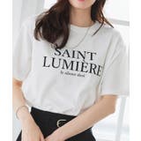 C/オフホワイト×ブラック | 【接触冷感 イージーケア】オーバーサイズロゴTシャツ Tシャツ | Pierrot