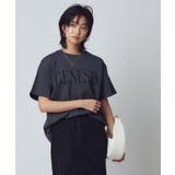 チャコール×ブラック | コーマコットンロゴTシャツ Tシャツ コーマコットン | Pierrot