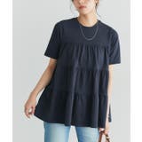 ネイビー | イージーケアティアードTシャツ Tシャツ ティアードデザイン | Pierrot