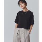 ブラック | [RASW]コーマコットンクロップドTシャツ Tシャツ コーマ糸 | Pierrot