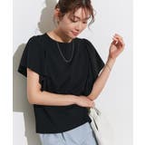 ブラック | 接触冷感ラッフルTシャツ Tシャツ 接触冷感 | Pierrot