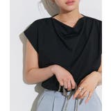 ブラック | 接触冷感ドレープフレンチスリーブTシャツ Tシャツ 接触冷感 | Pierrot