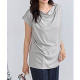 ライトグレー | 接触冷感ドレープフレンチスリーブTシャツ Tシャツ 接触冷感 | Pierrot