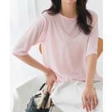 ベビーピンク | 五分袖シアーカットソー tシャツ レディース | Pierrot