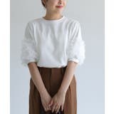 オフホワイト | チュールスリーブプルオーバー プルオーバー 異素材使い | Pierrot