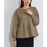 モカベージュ | 構築デザインペプラムニット ニット ペプラム | Pierrot