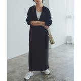 ブラック×オフホワイト | インナーセットキーネックスウェットワンピース ワンピース インナーセット | Pierrot