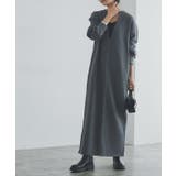 杢チャコール×ブラック | インナーセットキーネックスウェットワンピース ワンピース インナーセット | Pierrot