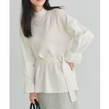 オフホワイト | ベルト付きドッキングニット ニット ベルト付き | Pierrot