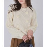 アイボリー | ローズモチーフニット ニット ローズ | Pierrot