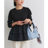 ブラック | フリルドッキングプルオーバー 伸縮性 カットソー | Pierrot