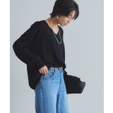 ブラック | [RASW]多機能Vネックルーズニット ニット Vネック | Pierrot