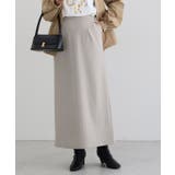 グレージュ | ストレスフリーな着心地ストレッチIラインスカート ストレッチ 光沢感 | Pierrot