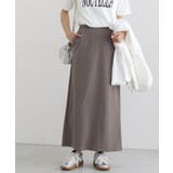 モカブラウン | ストレスフリーな着心地ストレッチIラインスカート ストレッチ 光沢感 | Pierrot